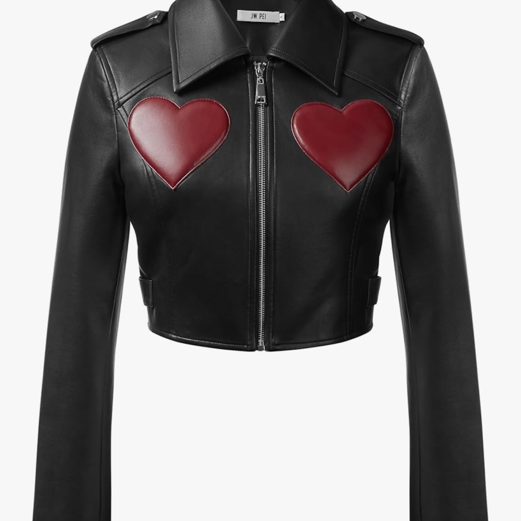 Jw Pei Women's Sophie Cropped Leather Jacket Size 10 Short